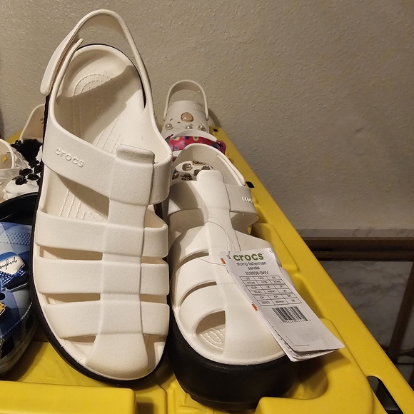 CROCS Shoes - ​🔥 RARE GEM! Black and White Stomp Fisherman Platform Crocs